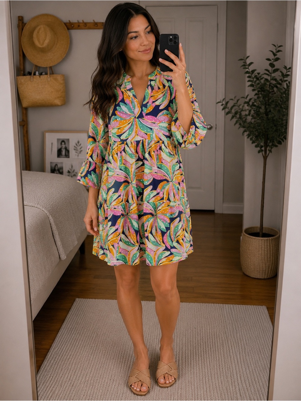 Women’s Multi-Color Printed Babydoll Dress
